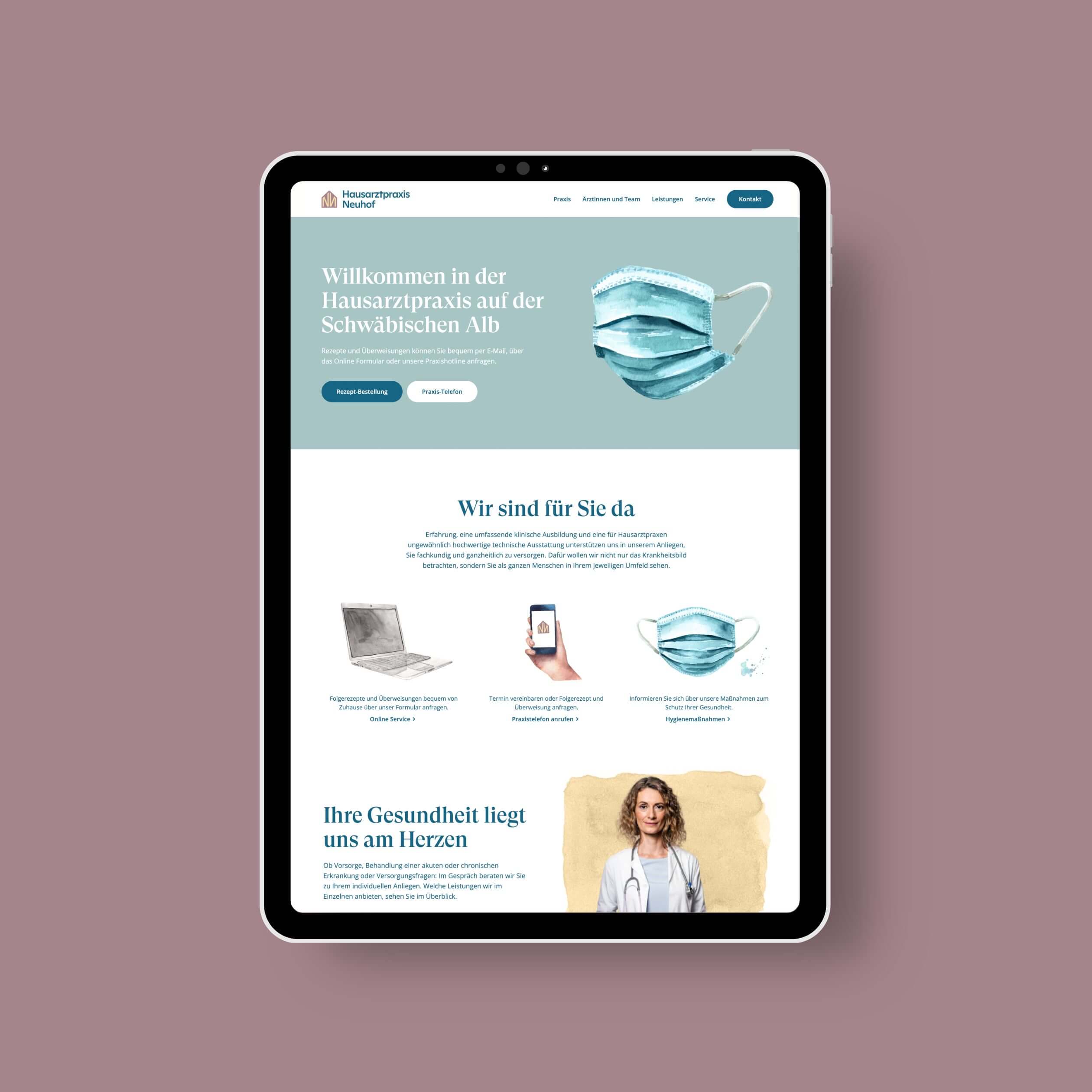 Hausarztpraxis Neuhof, Website Mockup